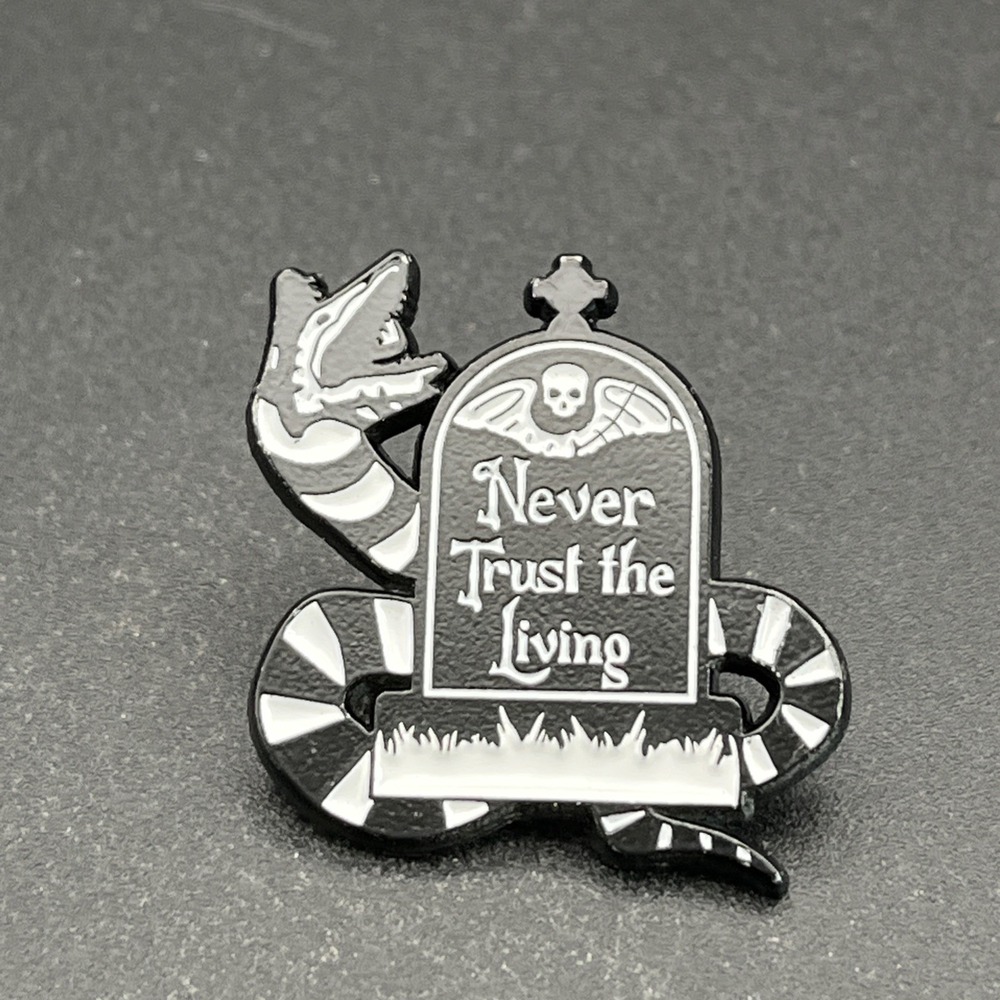 Beetlejuice Movie Tim Burton‎ Never Trust The Living Tombstone Lapel Hat Pin